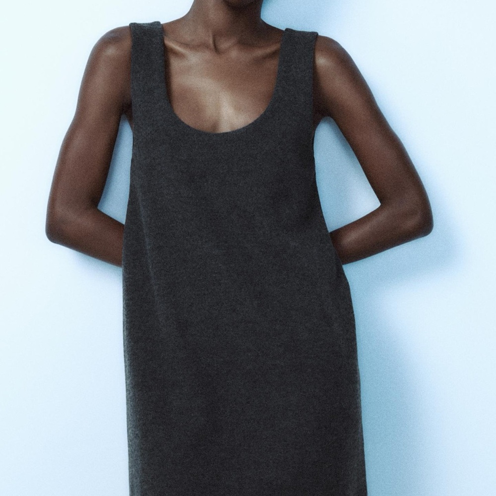 Zara Chic Sleeveless Gray Dress